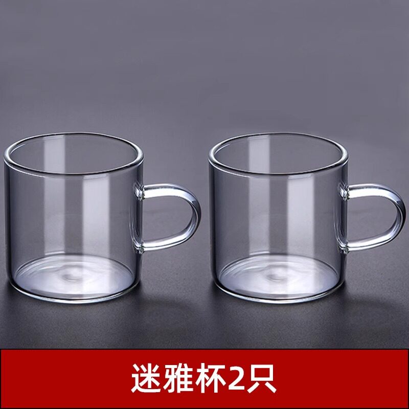 玻璃小茶杯功夫主人杯单杯茶具品茗杯套装耳杯透明带把小杯子