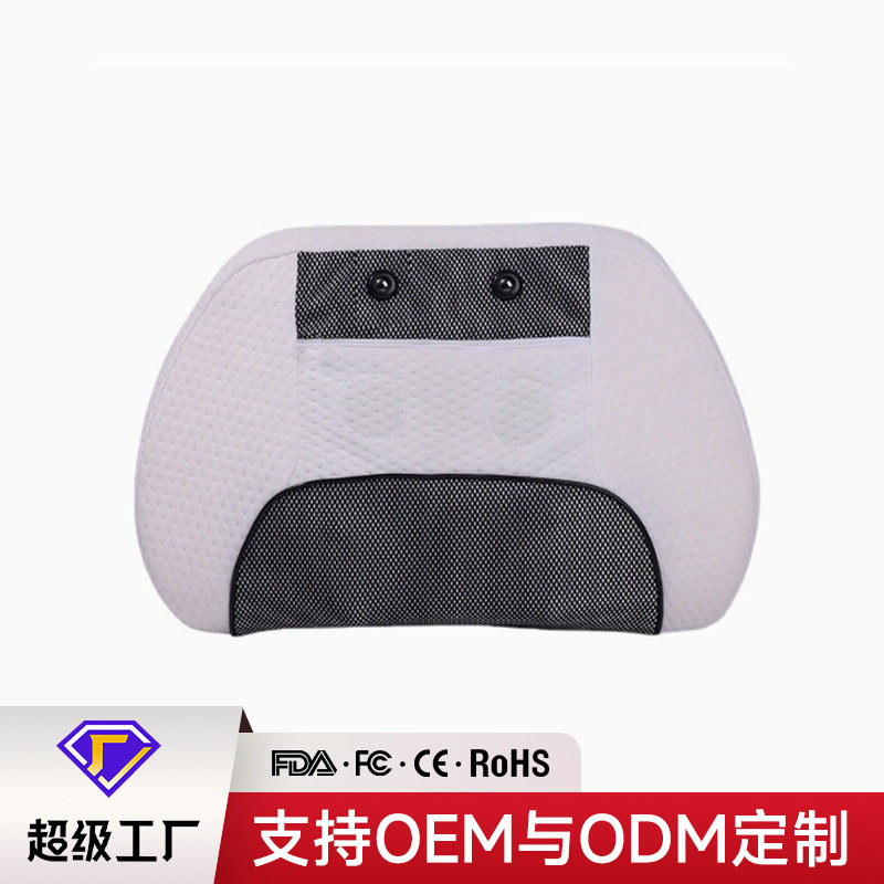 定制厂颈椎按摩器颈部腰部背部气囊艾草热敷玉石电动按摩枕头