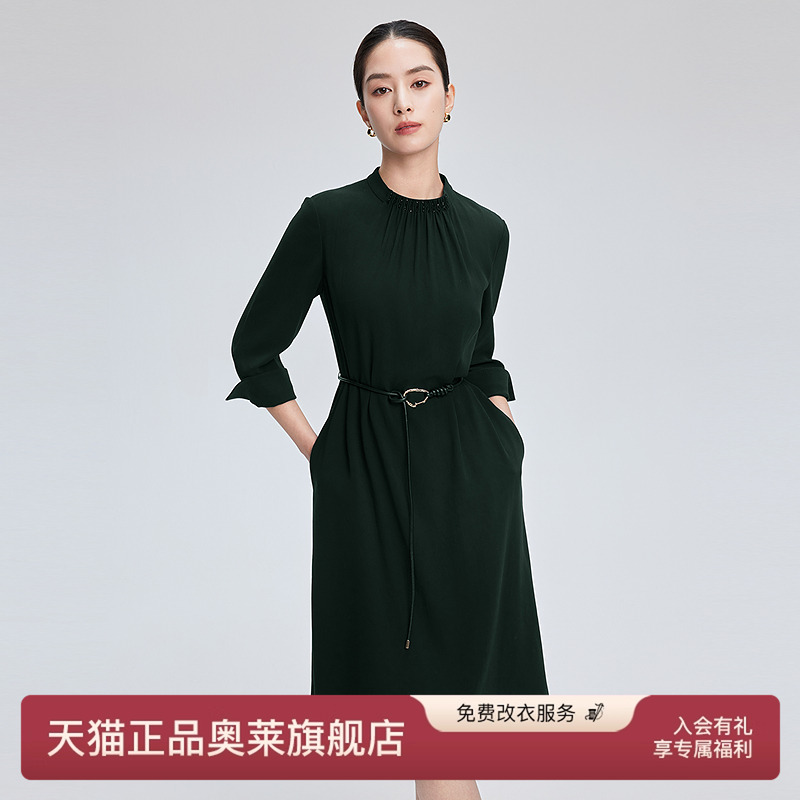 赢智尚优雅通勤醋酸连衣裙