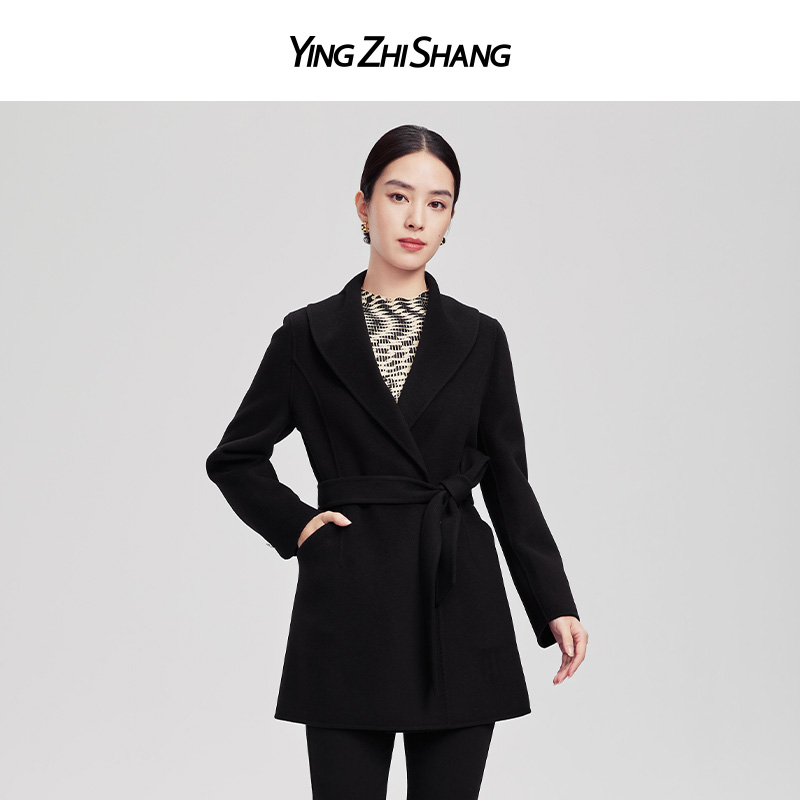 赢智尚冬新款小X型黑色中厚外套