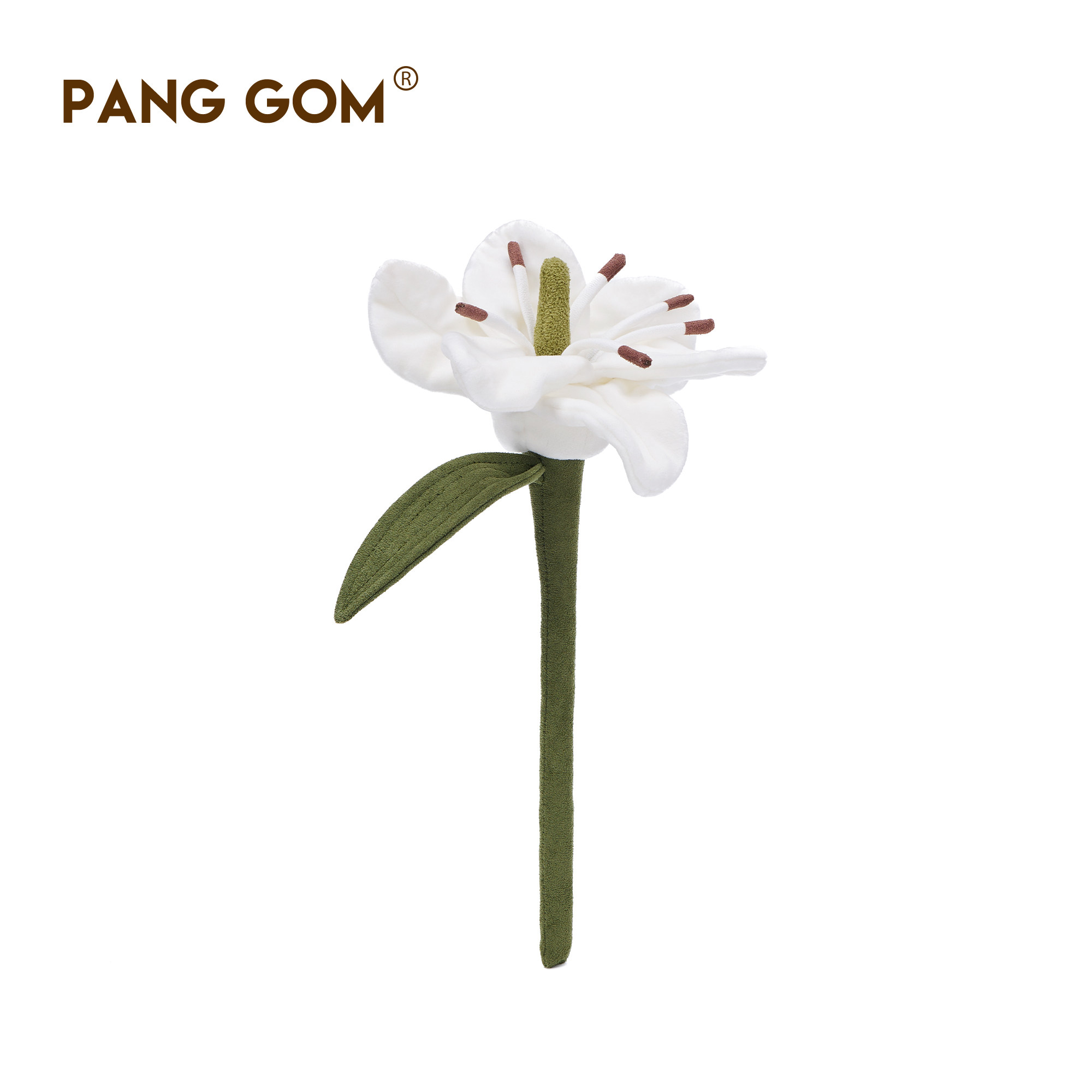 PANG GOM百合花毛绒玩具花束情人节表白生日礼物仿真花玩偶公仔