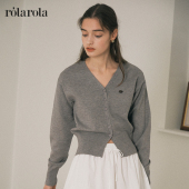 张元 韩式 英同款 ROLAROLA秋款 针织V领开衫 纽扣收腰外套长袖 毛衣