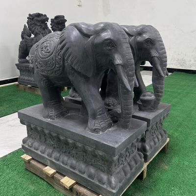 石雕大象一对天然青石石象别墅家用门口镇宅招财摆件招财镇宅摆件
