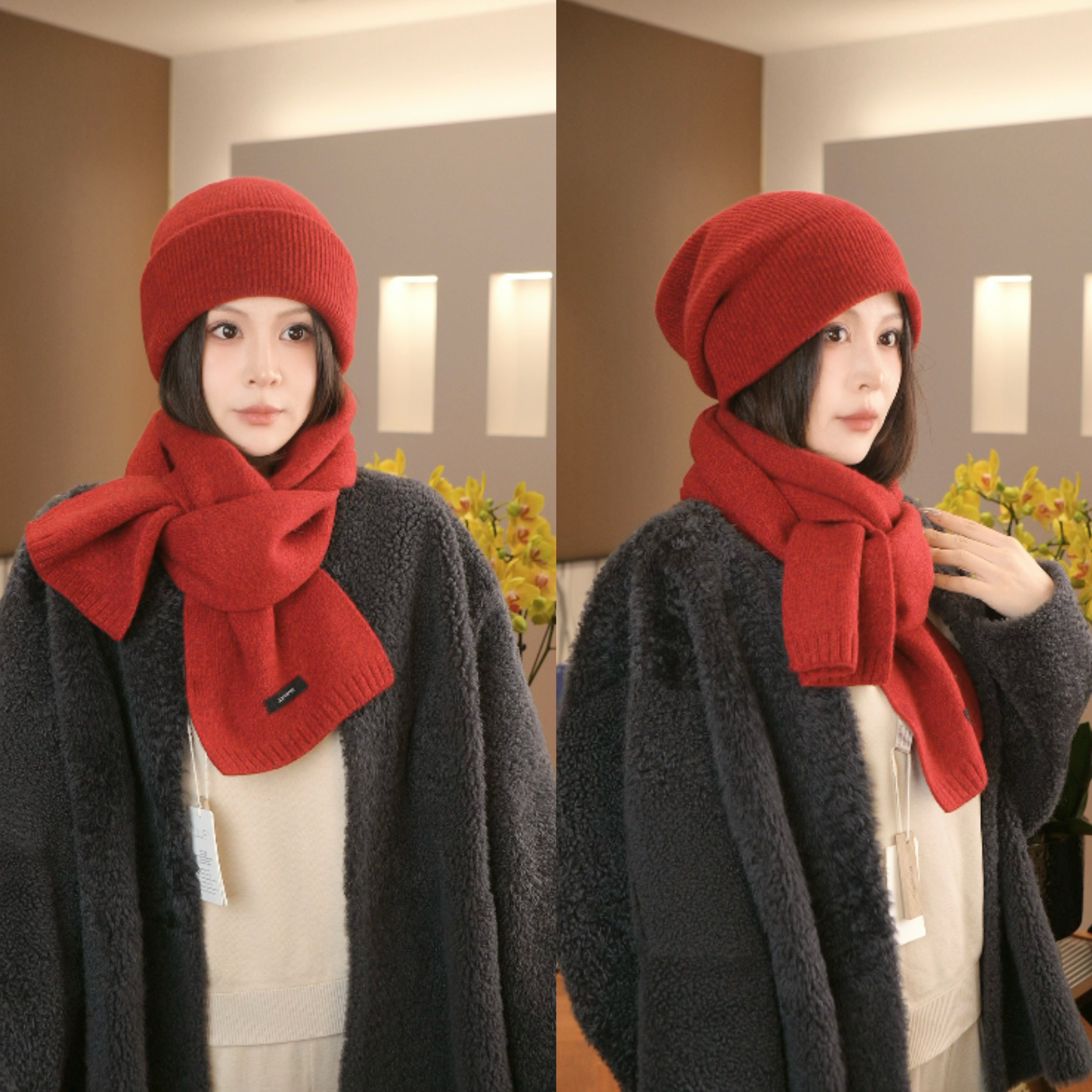 秋冬羊毛加厚毛线针织堆堆帽女包头冷帽月子保暖帽子围巾围脖一体,服饰配件/皮带/帽子/围巾,帽子,淘宝优惠券,粉丝福利购,淘宝优惠卷