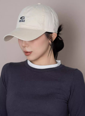 白色2025新款美式绿色做旧棒球帽子男女黑色遮阳鸭舌帽宽檐显脸小