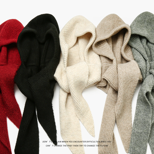 巴拉克拉法帽女男针织毛线冷帽围巾围脖一体土匪保暖帽子2025新款