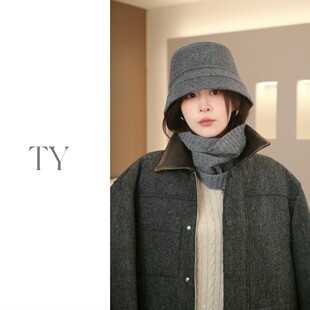 渔夫帽秋冬女2025新款帽子超好看的水桶羊毛盆帽大头围巨好看鱼夫