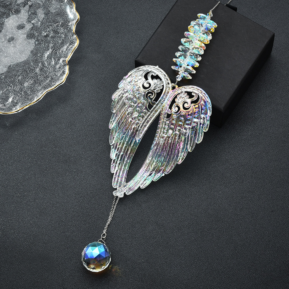 源头JoJo设计创意款天使之翼窗户装饰水晶太阳捕手风铃