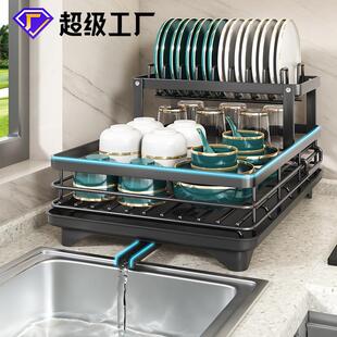 碗碟沥水架家用筷子筒刀架一体收纳架餐具碗盘柜 碗架厨房置物架