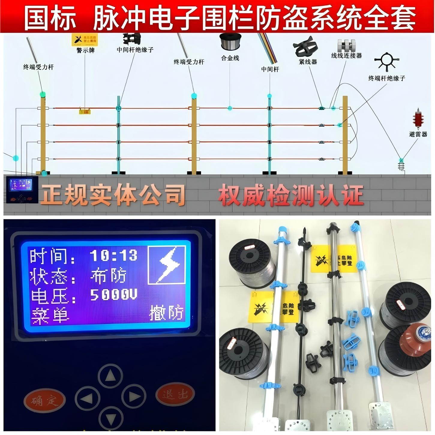 国标脉冲电子围栏系统全套高压张力报警主机围墙防盗电网配件定制