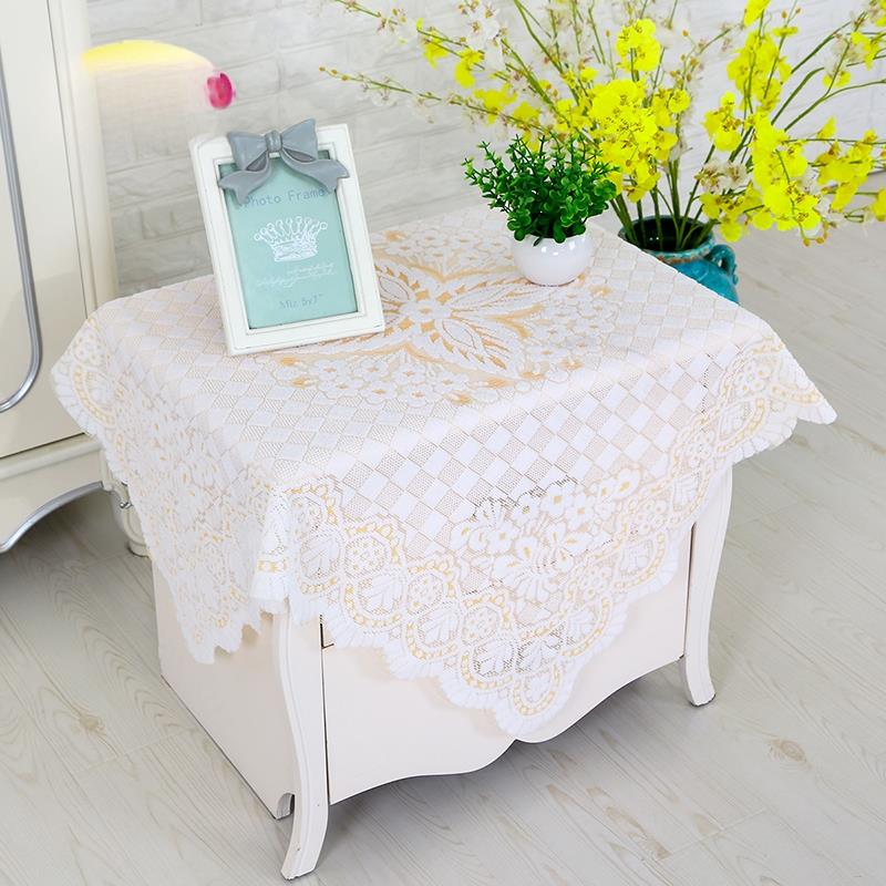 包邮镂空蕾丝餐桌桌布电视机冰箱床头柜盖巾套防尘罩方巾冰柜盖布