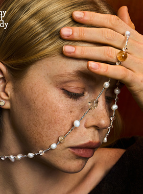 回忆片段｜黄水晶碎银珍珠项链