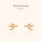 Rainy 高级感耳饰 新艺术飞鸟耳钉 and Cloudy追逐与飞鸟珍珠耳钉