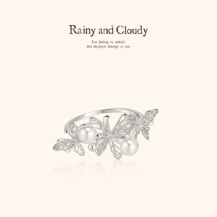 蝴蝶戒指 Cloudy蝴蝶咏叹调｜烁闪戒指 小众原创银戒指 and Rainy