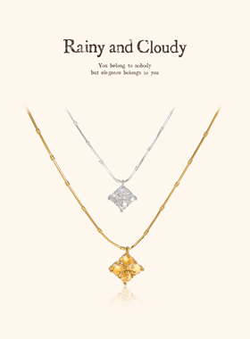 Rainy and Cloudy喷泉花园｜水晶锁骨链水晶吊坠银项链 喷泉项链