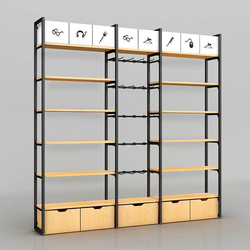 优品厂家直销精饰店货架钢木宠物创意零食日用百名内衣展示柜定制