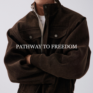 PTOFF雪尼尔天丝哈灵顿翻领纹理棉服秋冬款 夹克外套 口袋廓形短款