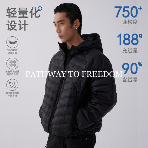 PTOFF休闲风连帽排骨羽绒服