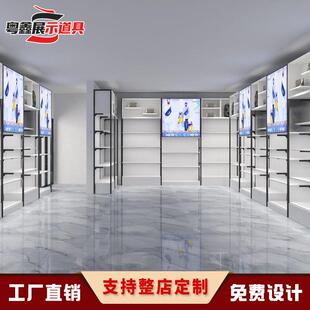 皮具鞋包店展示柜整店设计铁木结合样品货架公司展厅展示架高端