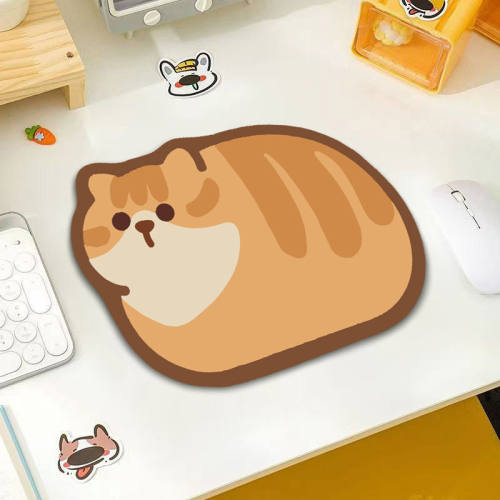 可爱胖大橘猫创意异型鼠标垫