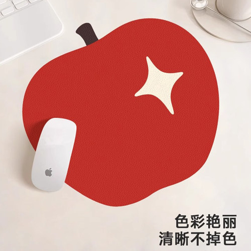 高颜值红苹果异型橡胶鼠标垫
