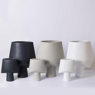 饰品 侘寂风复古中古创意几何陶瓷工艺品花瓶花器摆件家居民宿软装