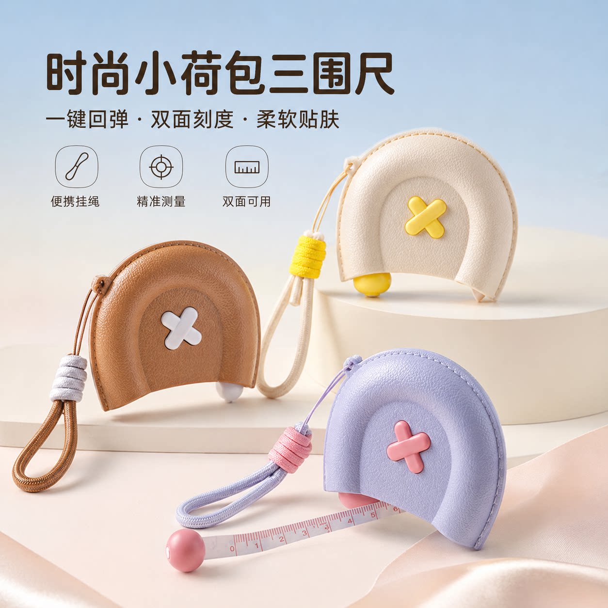 自动高精度三围软尺带挂绳