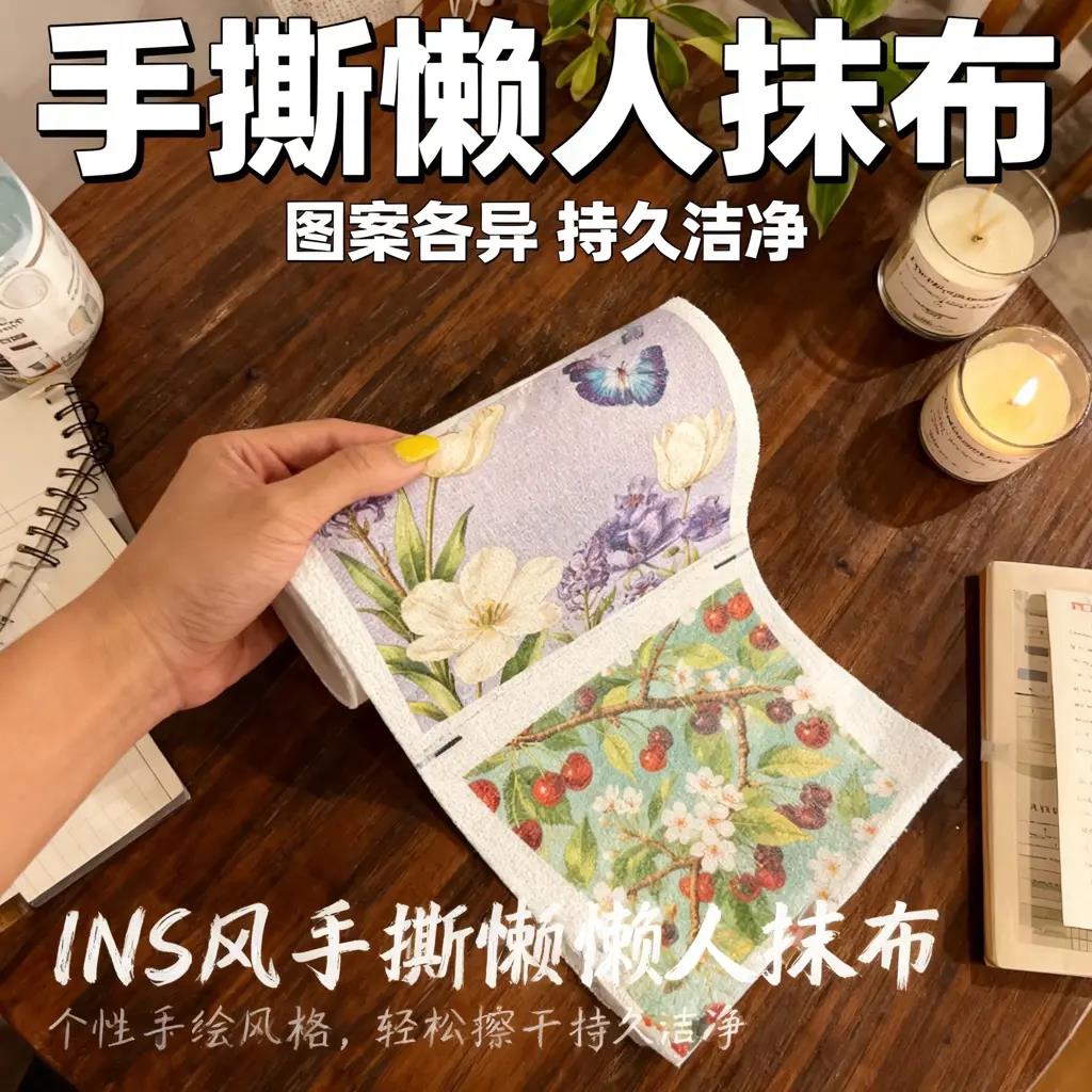 复古手撕超纤干湿两用厨房抹布