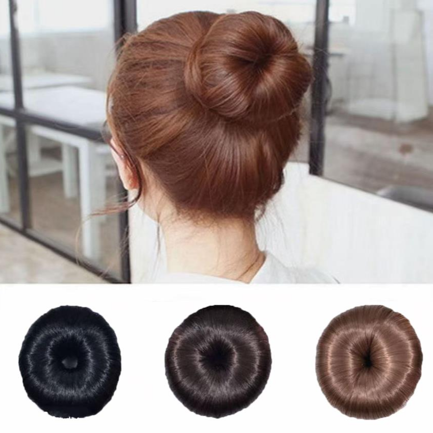 低扎丸子头假发女真发发圈汉服古风发包警懒人盘发神器卷发蓬松