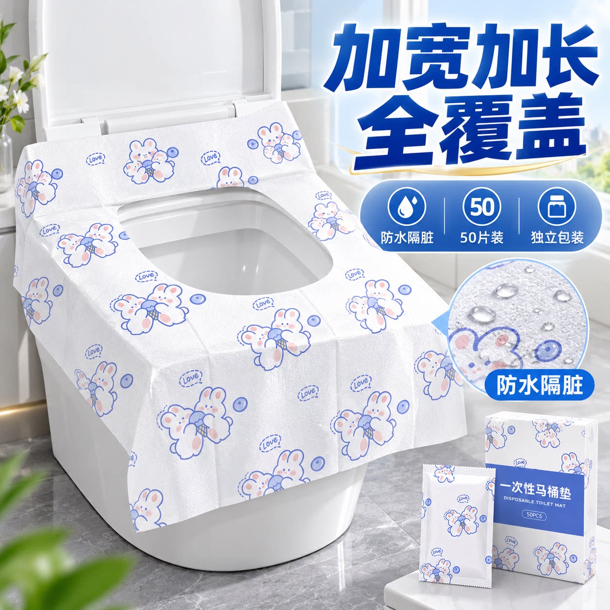 一次性加大防水马桶垫独立包装
