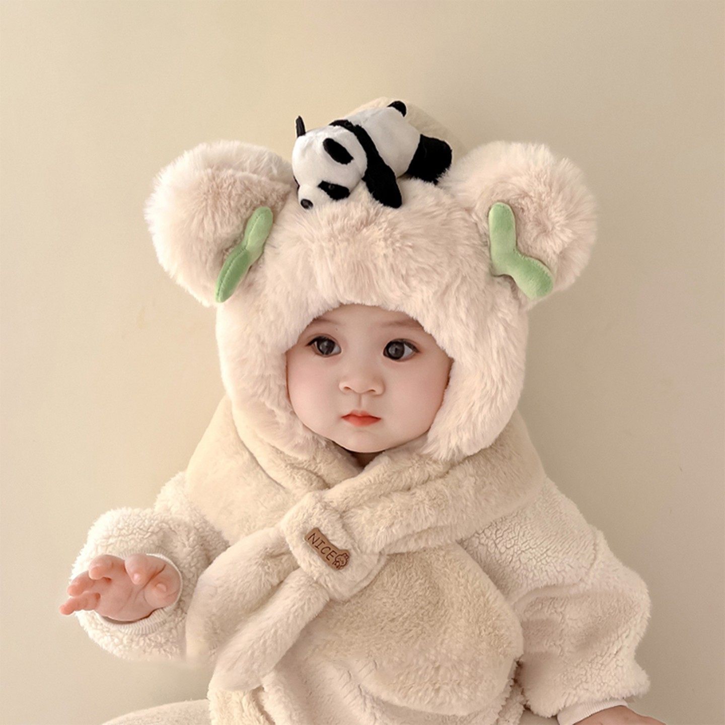 儿童帽子宝宝围巾一体秋冬秋冬季可爱女童超萌帽加厚保暖婴儿护耳,童装/婴儿装/亲子装,多件套 帽子、围巾、手套等组合,淘宝优惠券,粉丝福利购,淘宝优惠卷