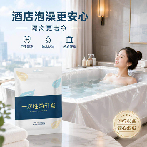 一次性加厚超大泡澡袋酒店旅行