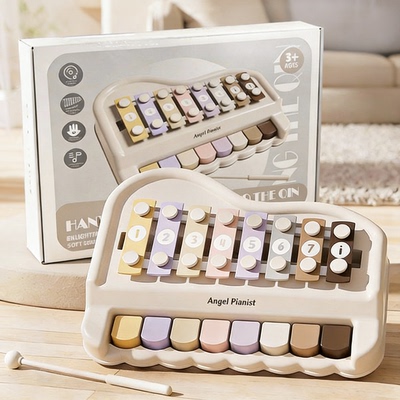 儿童八音手敲琴指尖按按乐钢琴宝宝音乐启蒙敲击乐器益智玩具礼物