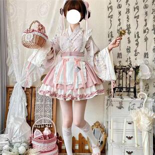 中国风汉服夏洛丽塔现货套装中华风交领裙女仆cos服汉元素短裙女