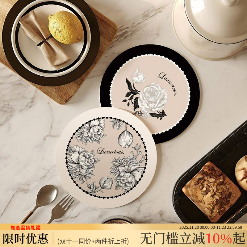 吸水隔热垫餐桌垫耐烫防滑餐垫杯垫高级感新款家用碗垫菜盘垫子