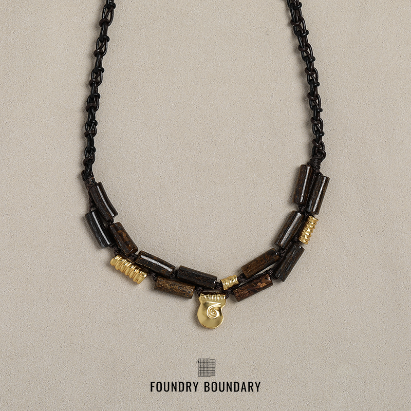 FOUNDRYBOUNDARY古铜辉石项链