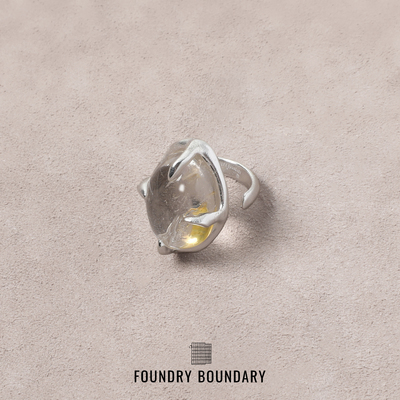 FOUNDRYBOUNDARY白水晶扭爪戒指
