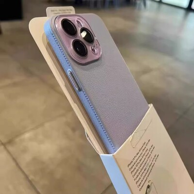 适用苹果手机壳荔枝纹防指纹新款