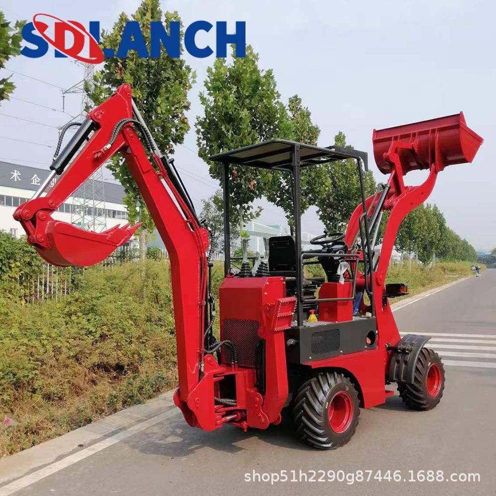 4x4反铲土方机械柴油前装载机和反铲拖拉机小型拖车式反铲装载机,五金/工具,挖掘机,淘宝优惠券,粉丝福利购,淘宝优惠卷