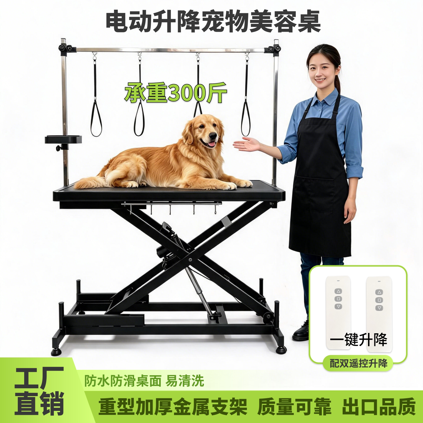 BaoheDC电动升降宠物美容桌宠物店专用美容台大型犬吹毛遥控升降