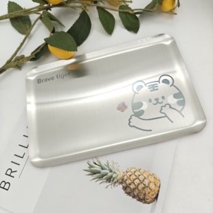 BH贝乐卡通小动物长方盘18/10材质分餐盘水果点心盘烤串盘