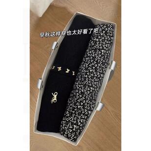 入春搭配一整套大码微胖mm针织衫碎花裙小香风高级今年流行套装女