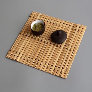 源头工厂竹编防水茶垫茶席复古方形干泡茶杯餐垫隔热垫家用竹垫子