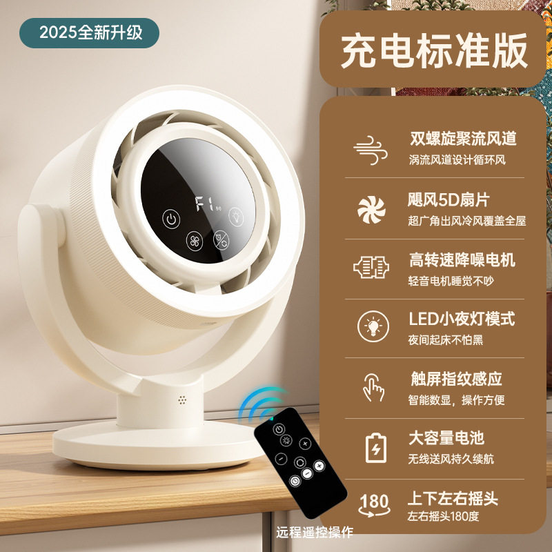 2025APP语音循环风扇 远程遥控无叶风扇多功能定时桌面电风扇