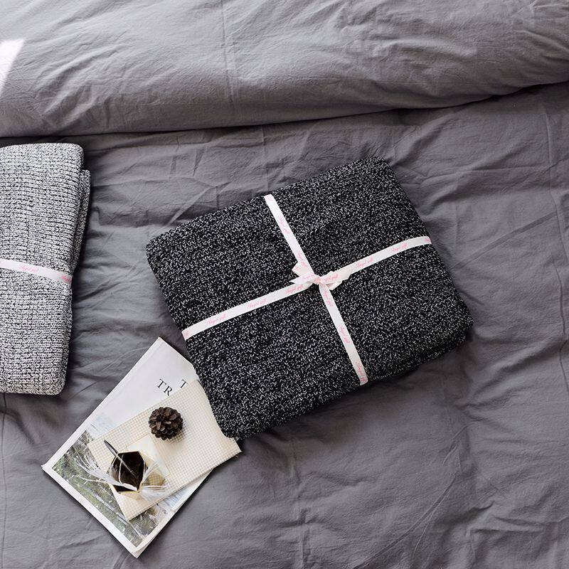 良品鱼骨纹针织毯子休闲懒人毯 午睡毯空调毯子沙发盖毯