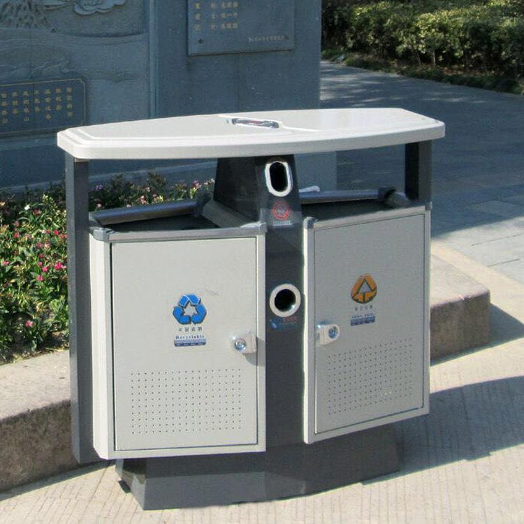 厂家户外镀锌钢板果皮箱垃圾桶量大从优