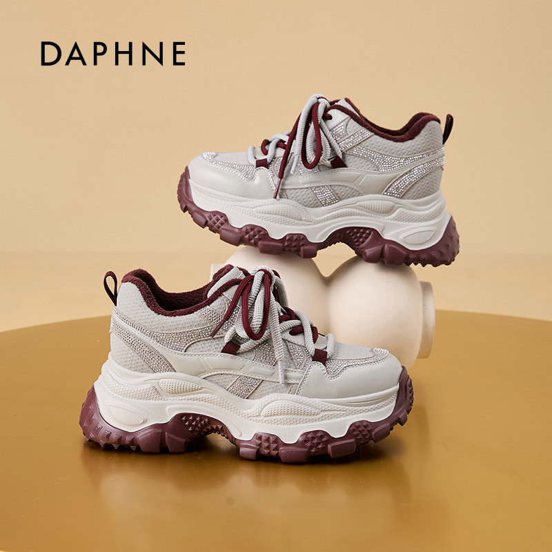 达芙妮2025秋冬新款毛茸茸增高加绒老爹鞋女百搭时尚运动休闲鞋,女鞋,老爹鞋,淘宝优惠券,粉丝福利购,淘宝优惠卷