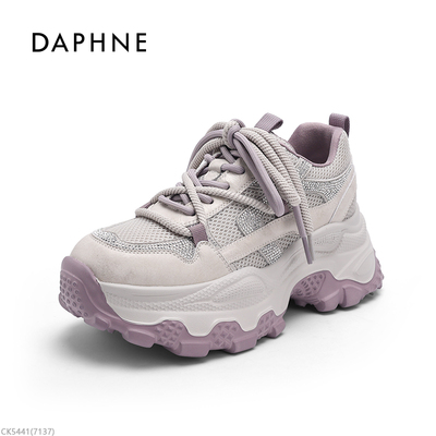 达芙妮2026春季新款厚底时尚百搭透气老爹鞋女网红爆款休闲女鞋