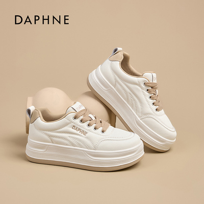 达芙妮春季新款百搭时尚休闲板鞋女潮流拼色系带百搭休闲女鞋