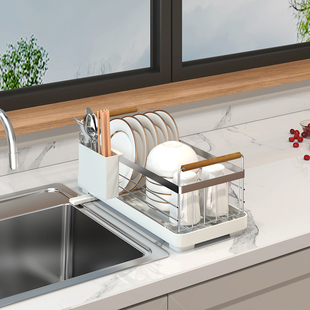 厨房置物架不锈钢碗盘收纳架沥水架碗碟收纳盒水槽边小尺寸筷子笼